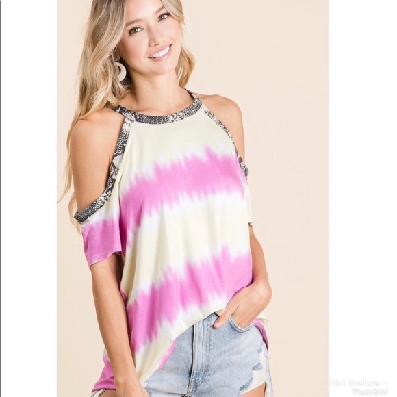 New!clearance Tie Dye Jersey Knit Snakeskin trim - Picture 2 of 7